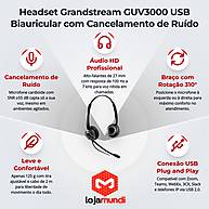 Headset Grandstream GUV3000 USB Biauricular Áudio HD Profissional - miniatura 2