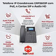 Telefone IP Grandstream GRP2602P - 2 Linhas, 4 Contas SIP e PoE - miniatura 5