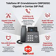 Telefone IP Grandstream GRP2612G Gigabit 4 Contas SIP com PoE - miniatura 4