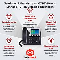 Grandstream GXP2140: Telefone IP Gigabit Bluetooth e 4 Linhas - miniatura 3