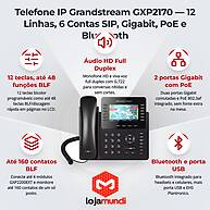 Telefone IP Grandstream GXP2170 Enterprise Gigabit Bluetooth 12 Linhas - miniatura 4